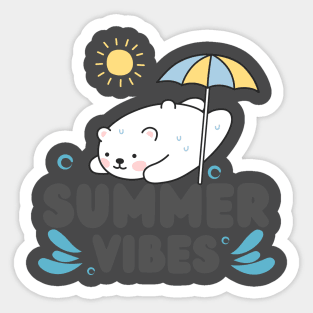 Summer Vibes Bear Design Sticker